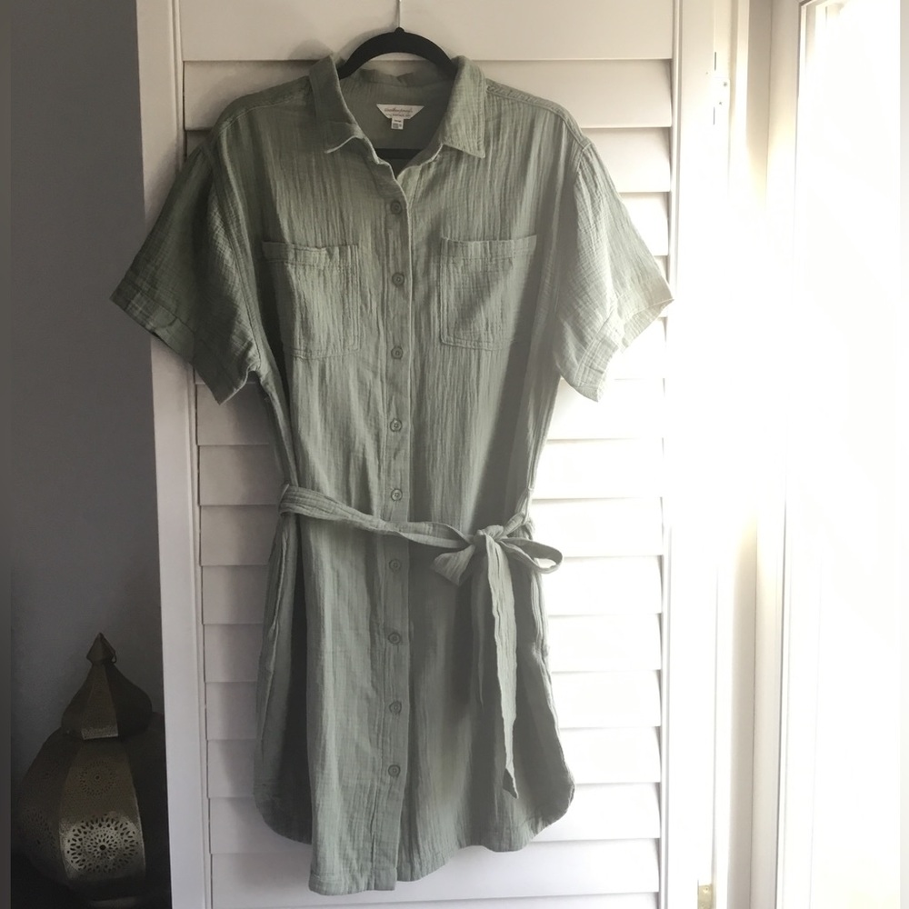 NWT Cotton Gauze Button Down Dress